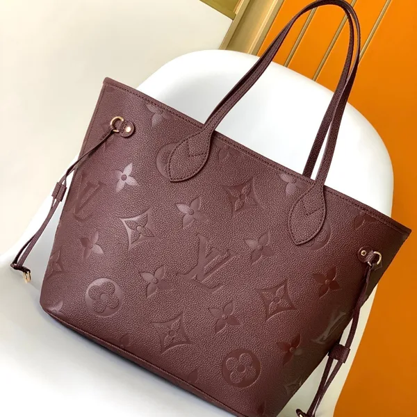 Louis Vuitton Neverfull MM Bag — Burgundy Embossed Monogram product photo