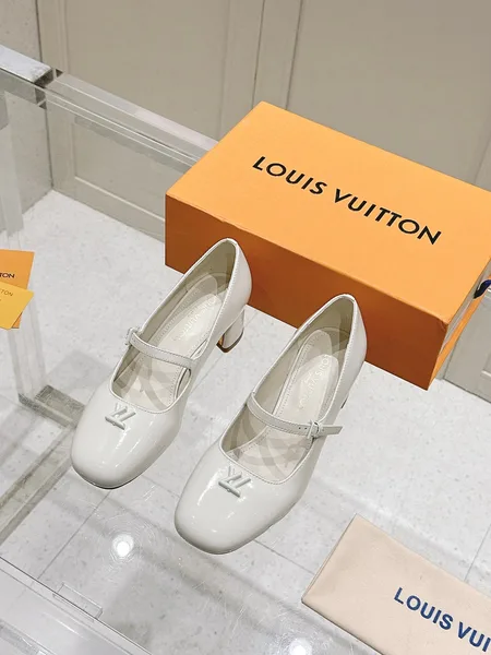 Louis Vuitton Women White Patent Leather Heels product photo