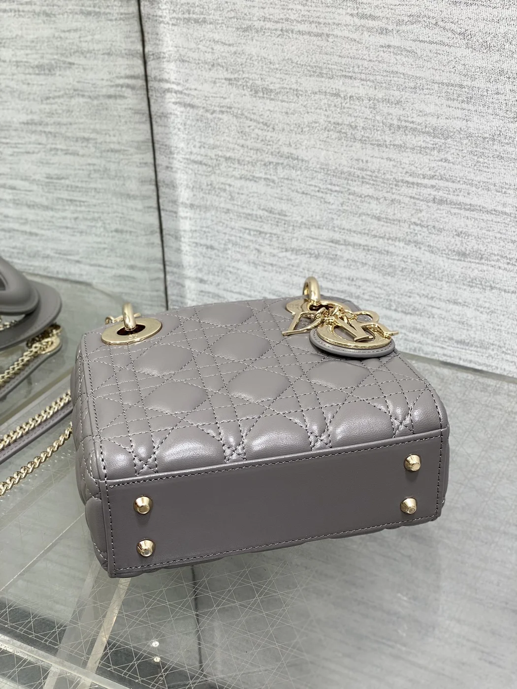 Dior Mini Lady Dior bag in gray product view 6