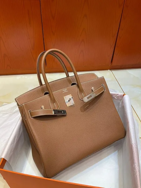 Hermès Brikin 30 Gold with Silver Hardware Bag product view 5