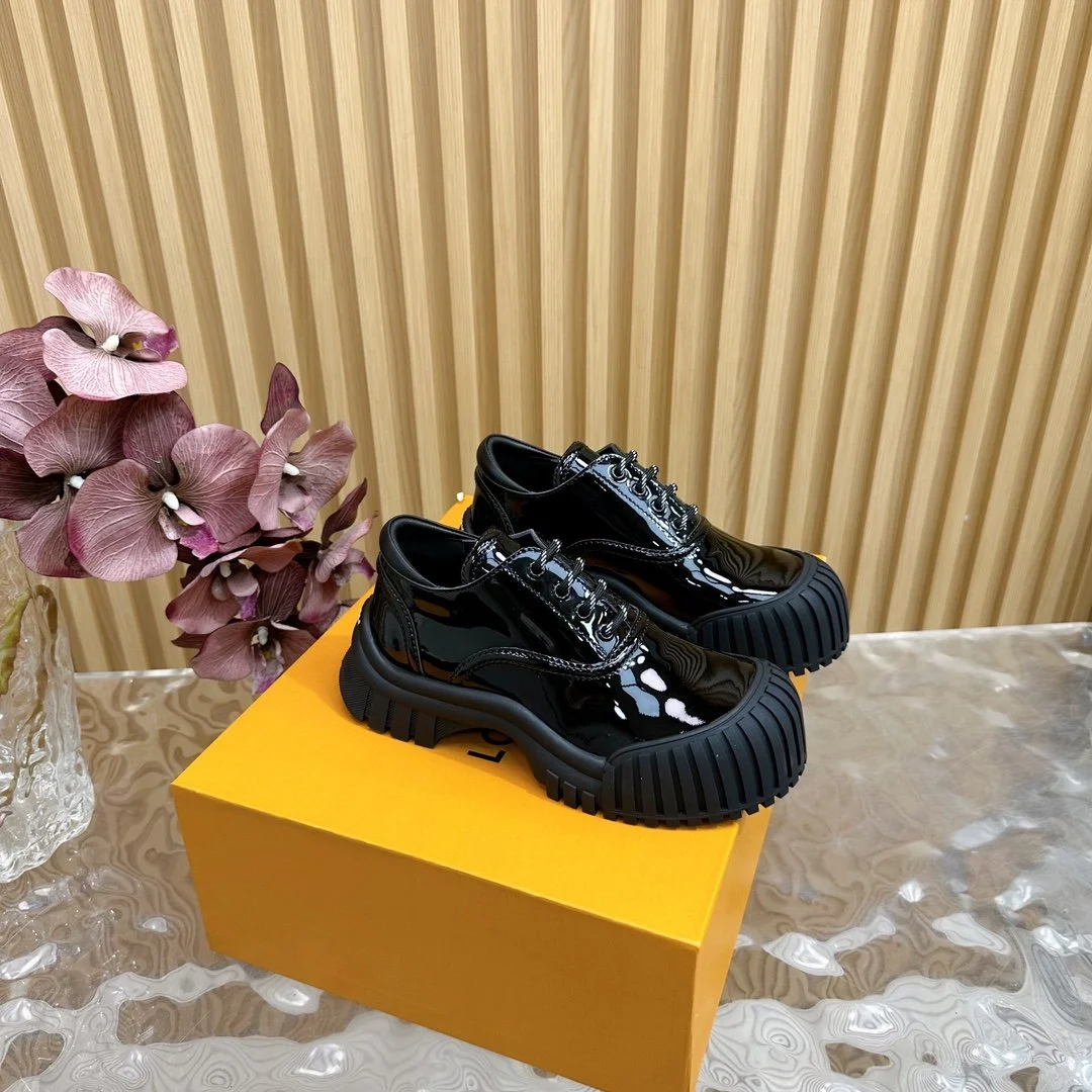 Louis Vuitton Women Black Patent Leather Sneakers product view 3