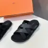Hermès Women Black Leather And Fabric Sandals product view 4