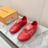 Louis Vuitton Women Red Leather Sneakers product view 1