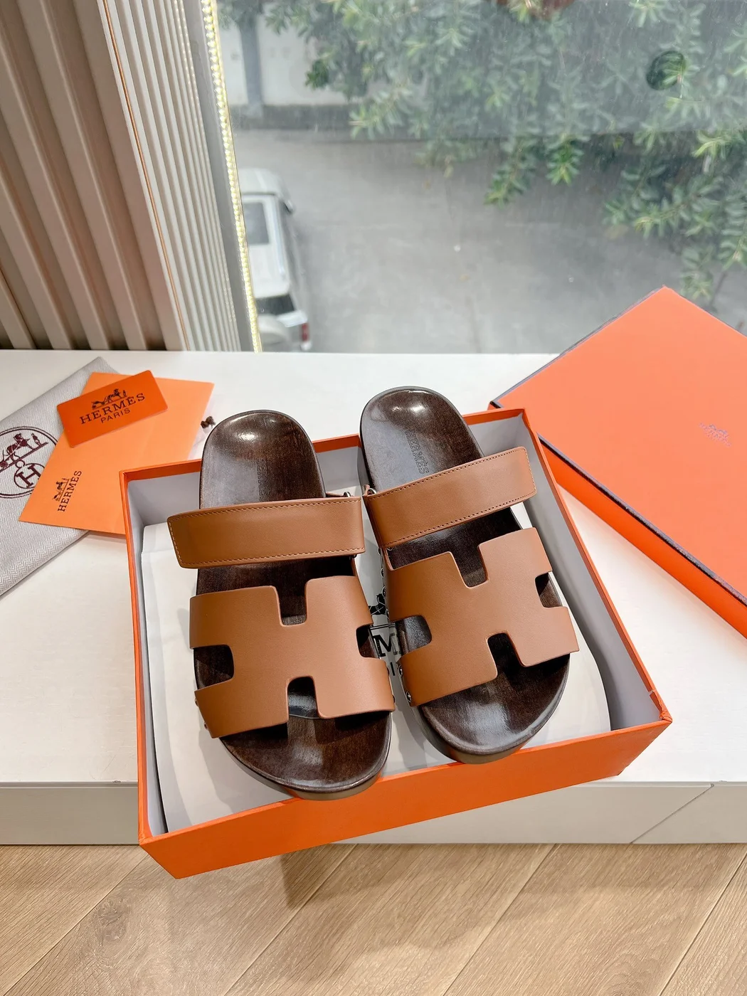 Hermès Women Brown Sandals — H-Strap Slides product view 3