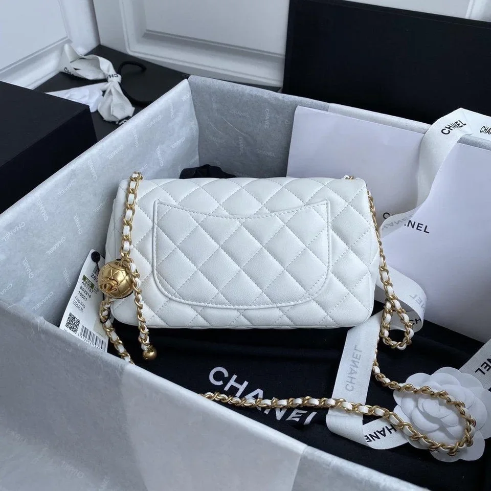Chanel White Pearl Crush Mini Flap Bag product view 2