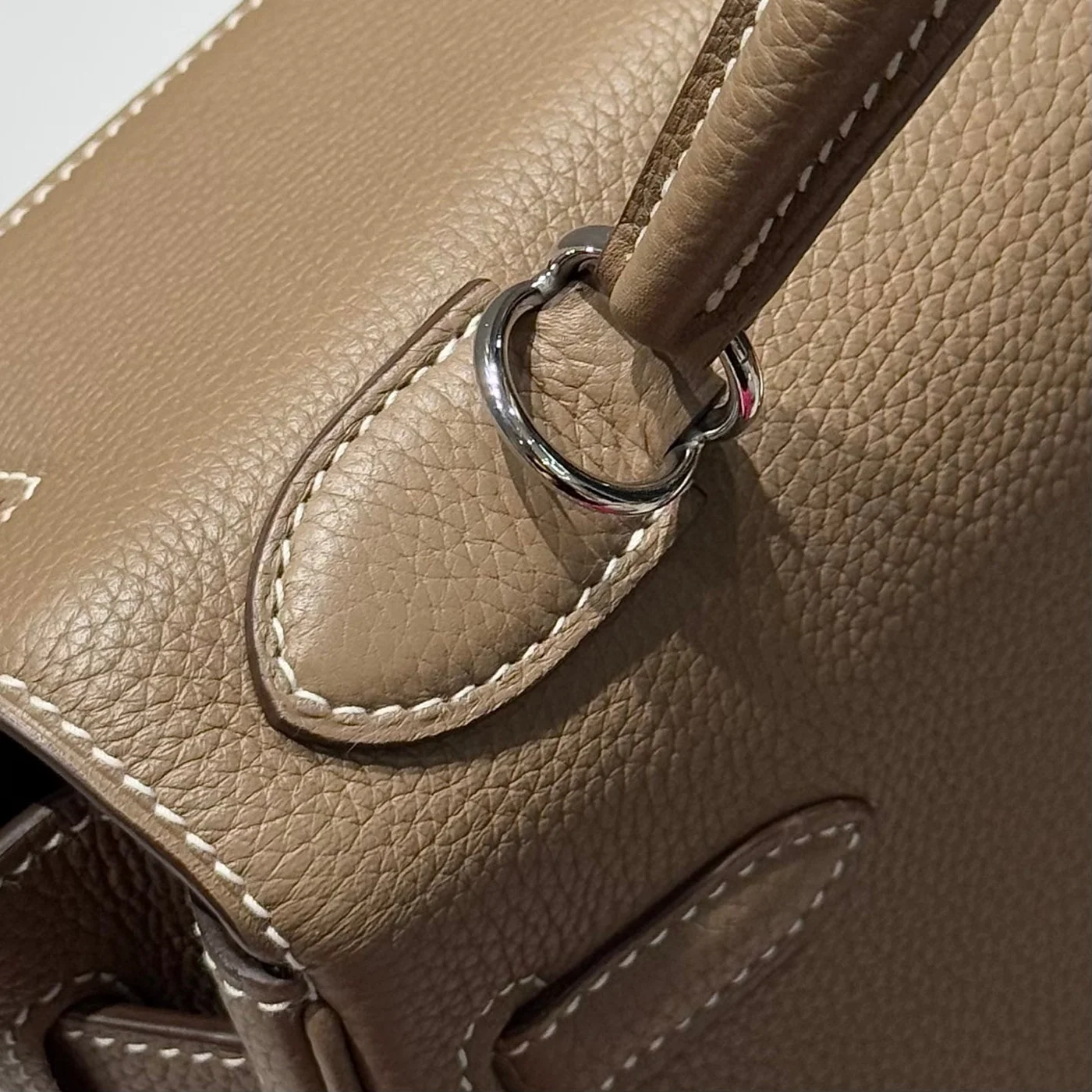 Hermès Kelly 28 In Etoupe Togo Silver Hardware Bag product view 6