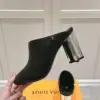 Louis Vuitton Women Black Leather Mules Heels product view 6