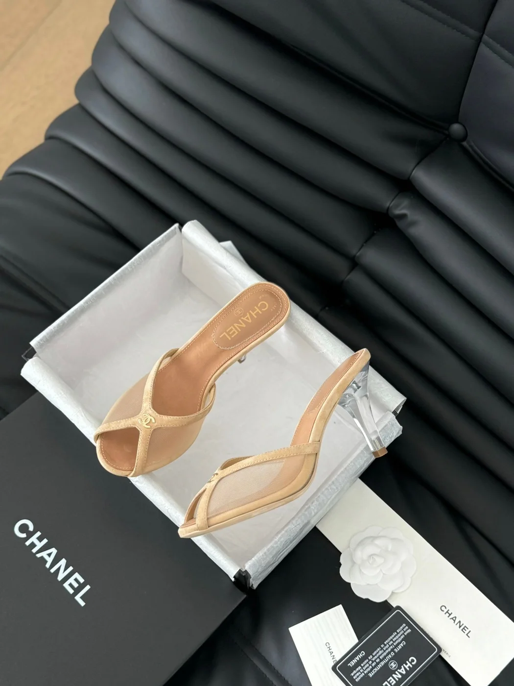 Chanel Women Beige Sandals — Wide Cross-Strap product view 5