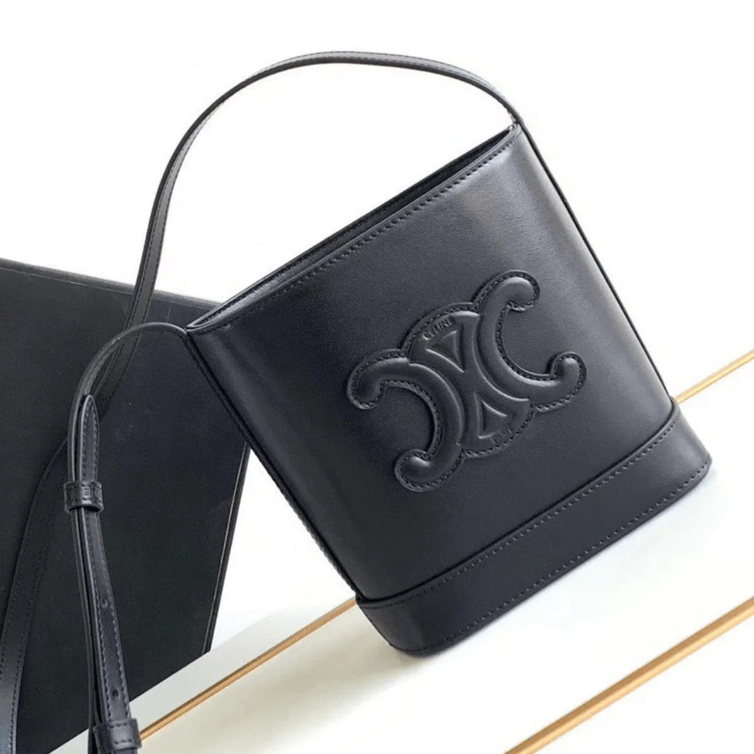 Celine Small Bucket Cuir Triomphe Mini Black Bucket Bag 19.5x16x7cm product view 1