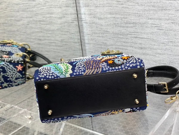 Dior Lady Handbag with Beaded Pattern 24 cm product view 4