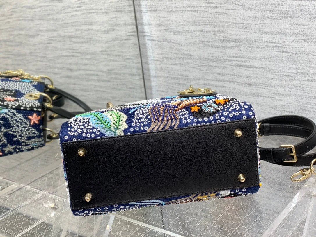 Dior Lady Handbag with Beaded Pattern 24 cm product view 4