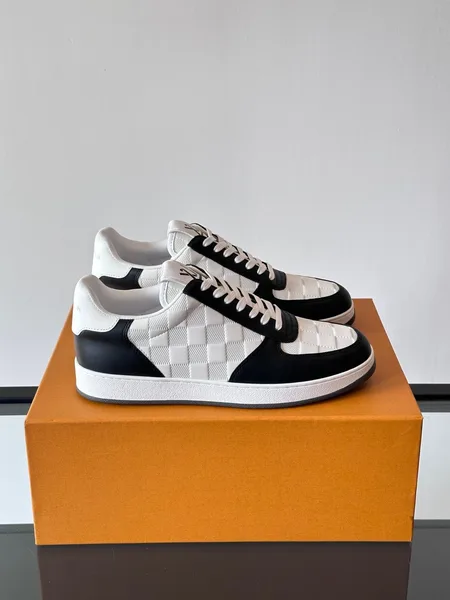 Louis Vuitton Men Black and White Sneakers — Checkered Side Panels product photo