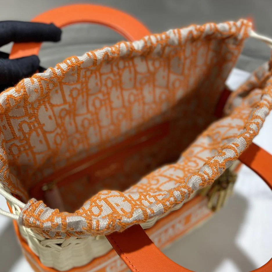 Dior Lady Wicker Bag — Orange Trim product view 6