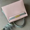 Hermès Kelly 25 Rose Sakura & Gris Perle Chèvre Epsom Leather Gold Hardware Bag product view 5