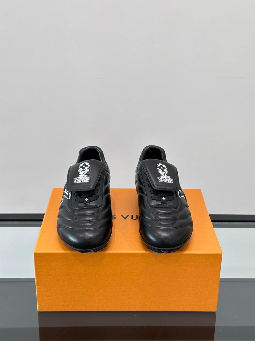 Louis Vuitton Men Sneakers — Black with Outlined LV Detail product view 2