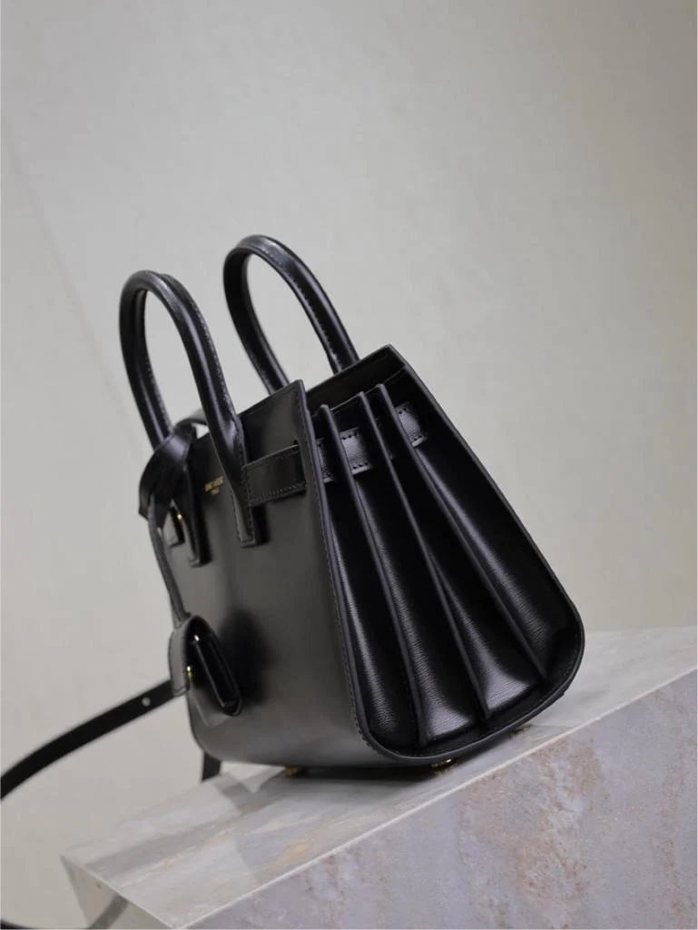 Saint Laurent Sac De Jour Gold Black Grain Leather Bag product view 2