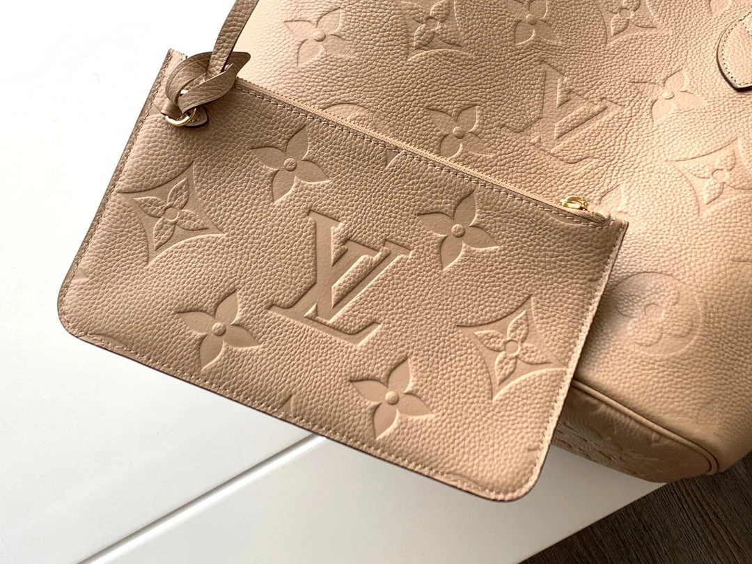 Louis Vuitton Neverfull MM 32 Beige Monogram Empreinte Leather Bag product view 8