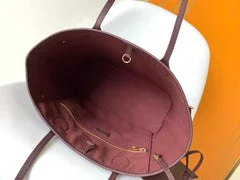 Louis Vuitton Neverfull MM Bag — Burgundy Embossed Monogram product view 7