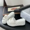 Chanel Women White Quilted Leather Slides — Chain-Woven CC Detail product view 5