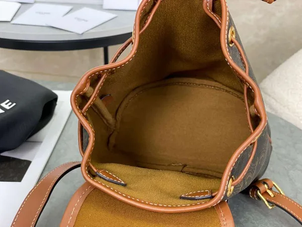 Celine Folco Backpack Mixed Pattern Brown 17x20x10cm product view 2