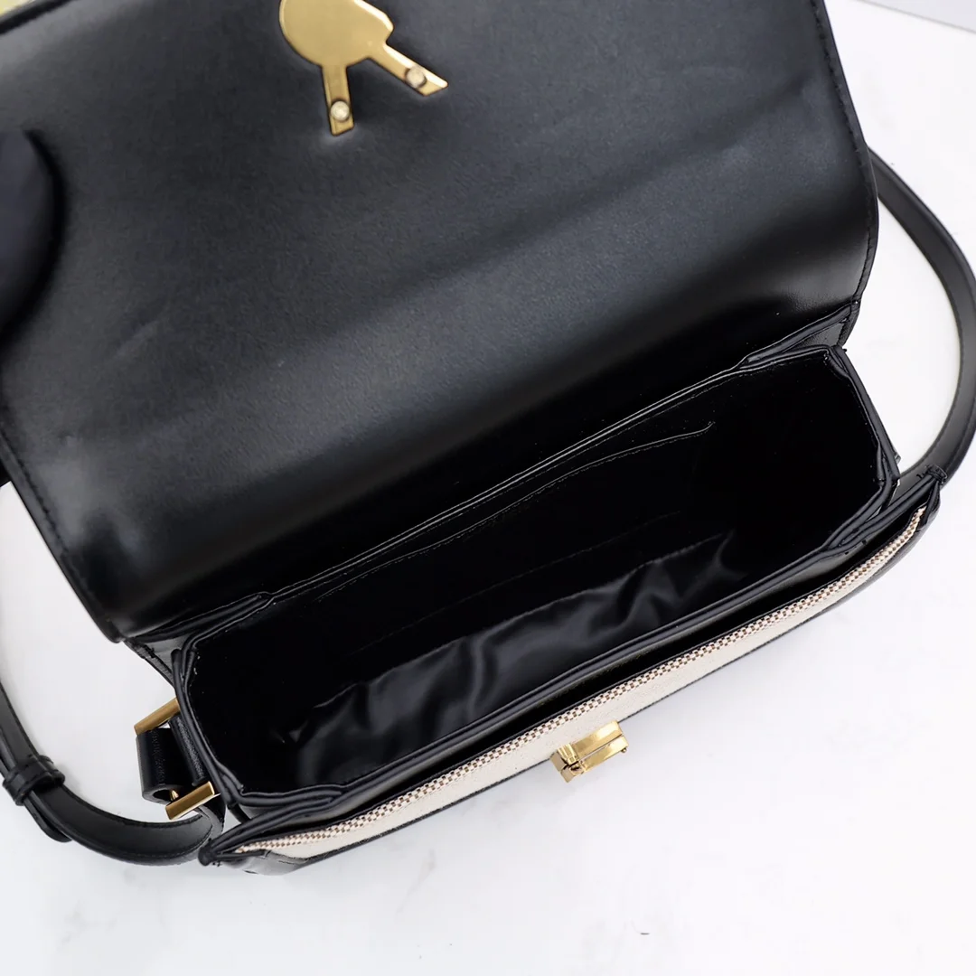 Saint Laurent Solferino Medium Shoulder Bag with Contrast Trim product view 5