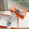 Hermès Women Light Blue Canvas And White Sneakers product view 3