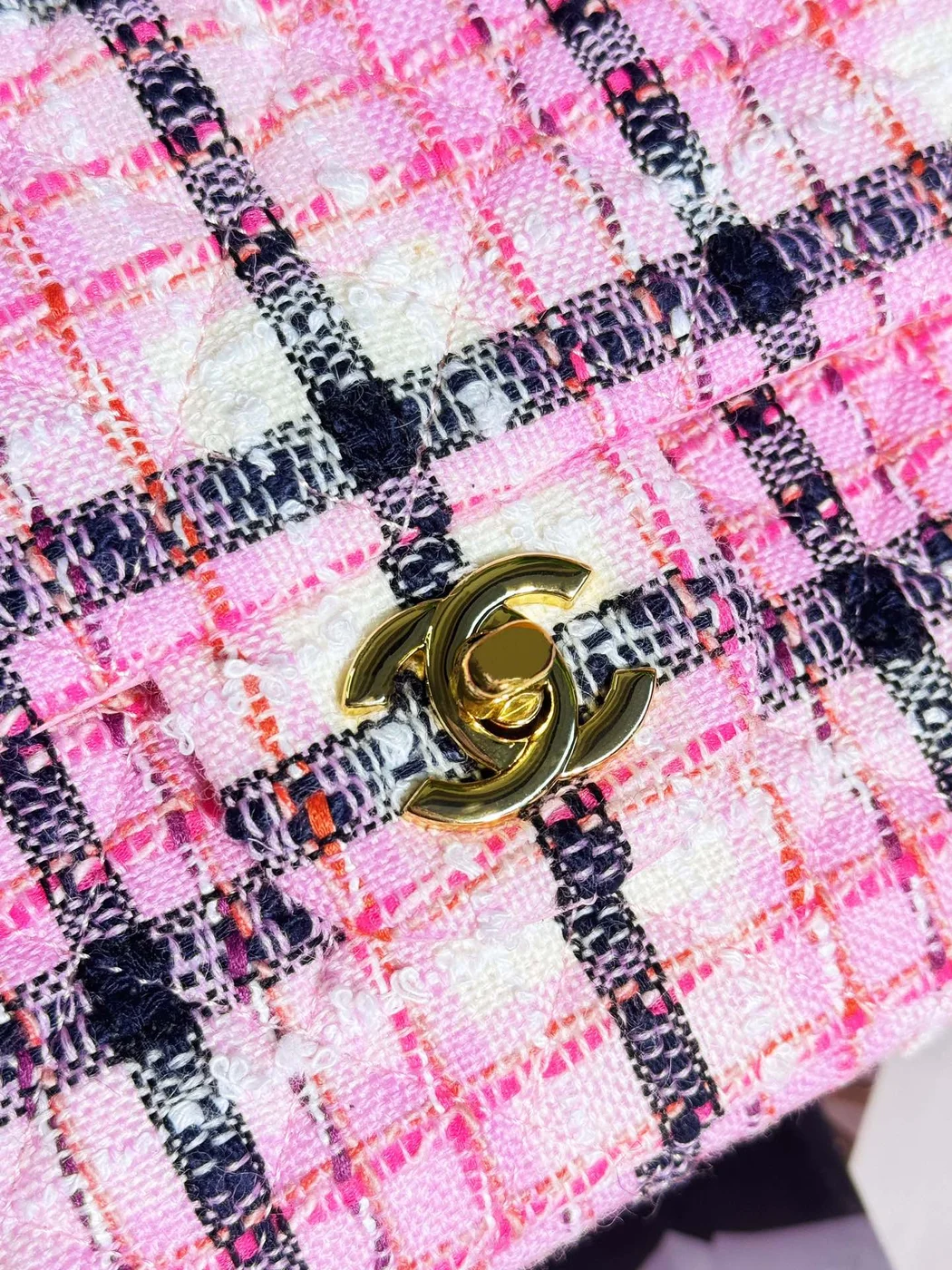 Chanel Mini Rectangular Flap Bag Pink, White and Black product view 6