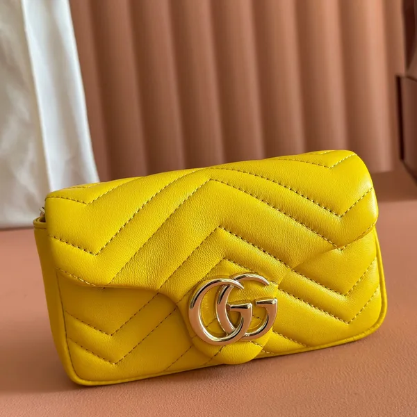 Gucci GG Marmont Bag 16 In Yellow Lambskin product view 2