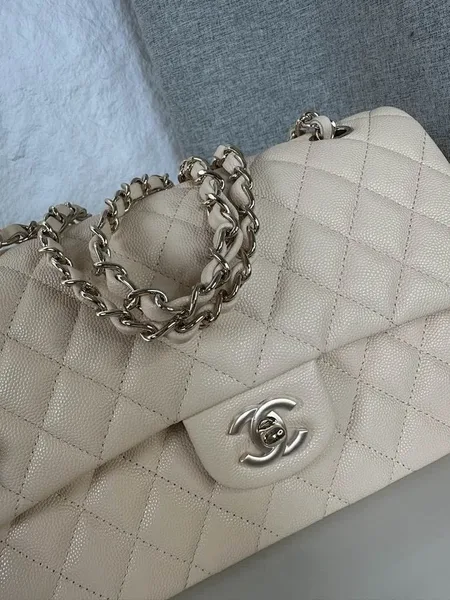 Chanel Classic Flap Medium Beige Gold Hardware Bag product view 4