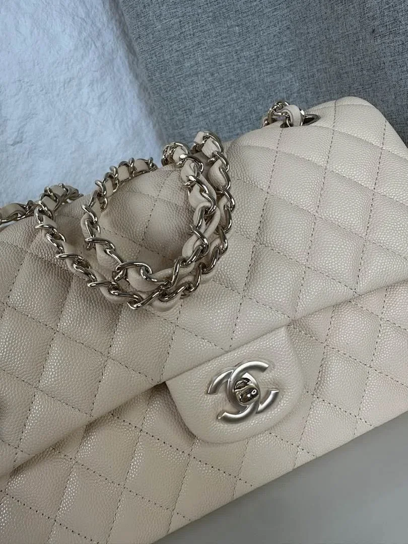 Chanel Classic Flap Medium Beige Gold Hardware Bag product view 4