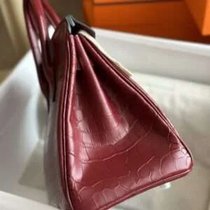 Hermès Birkin Woman’s Hand Sewing Red Handbags 25 cm product view 4