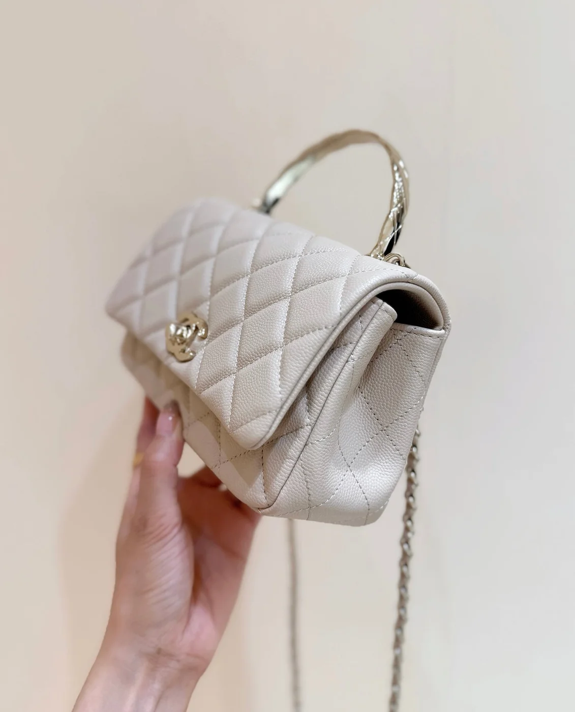 Chanel Nano Coco Handle bag Gold Hardware product view 3