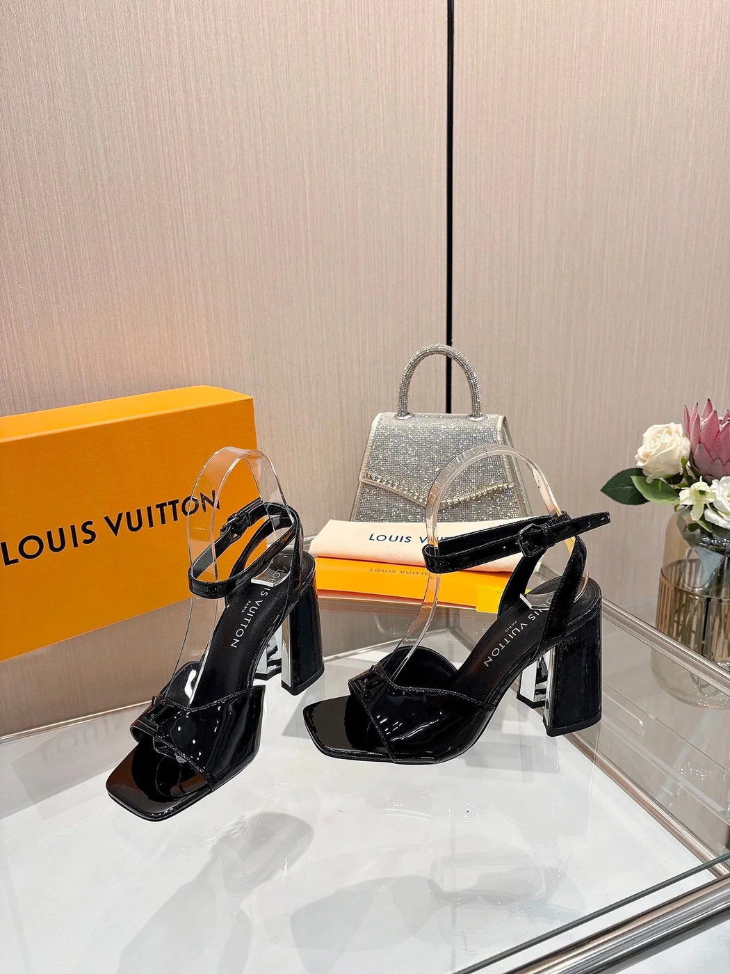 Louis Vuitton Women Black Patent Leather Heels product view 5
