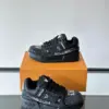 Louis Vuitton Men Black Fabric Embellished Sneakers product view 4