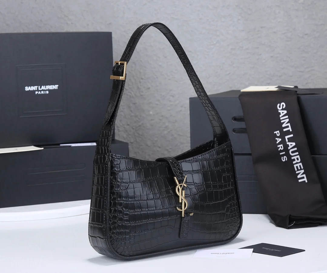 Saint Laurent Black Crocodile shoulder bag product view 1