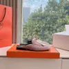 Hermès Women Pink Suede Mules product view 2