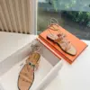 Hermès Women Beige Leather Strappy Sandals — Link-Detail T-Strap product view 4