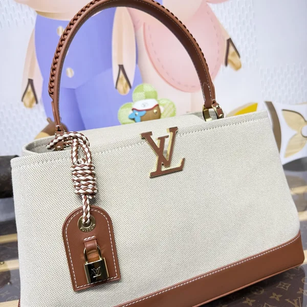 Louis Vuitton Capucines Weekender Bag Tan Canvas product view 4