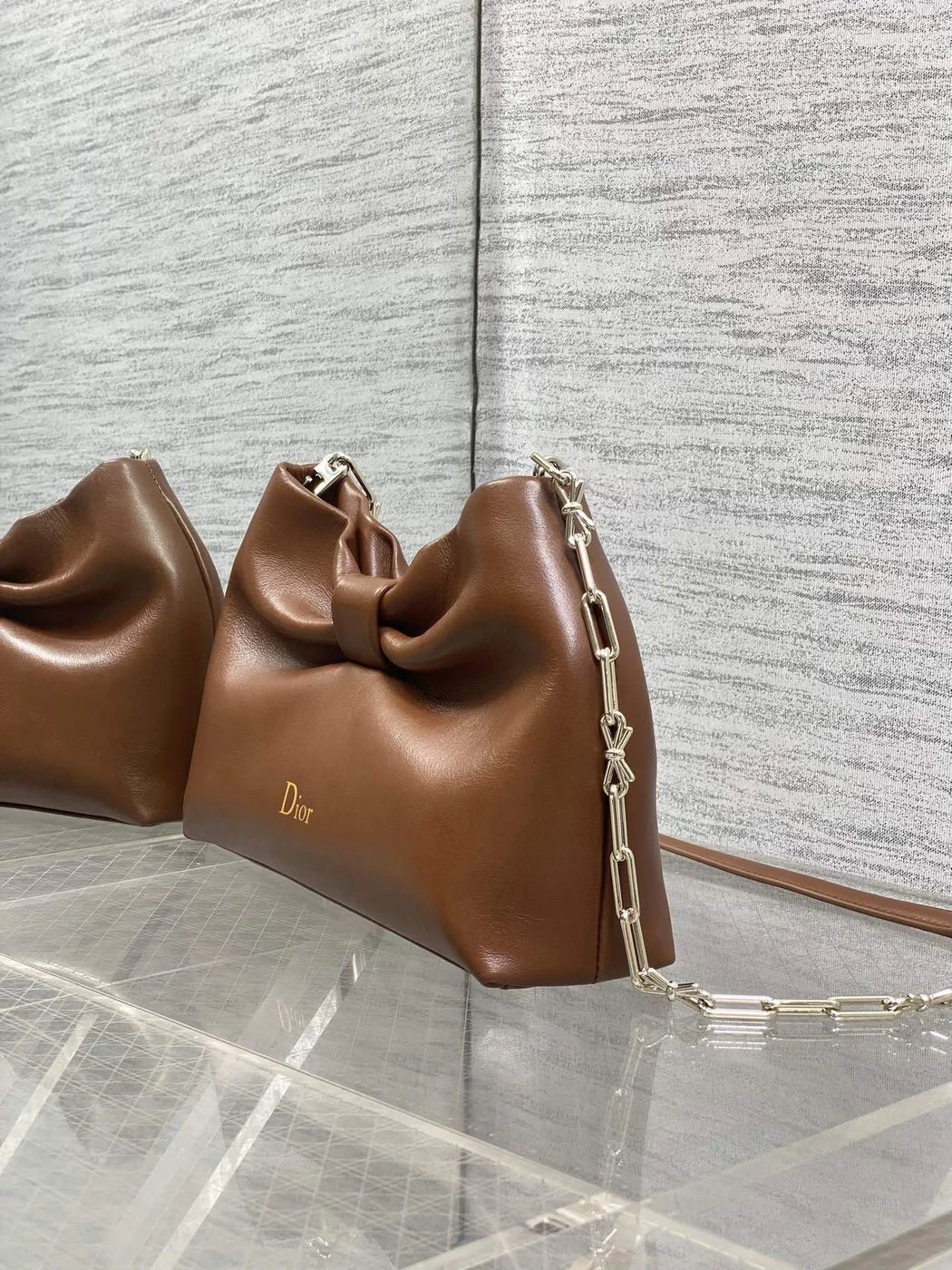 Dior Bow Bag Brown Lambskin product view 5