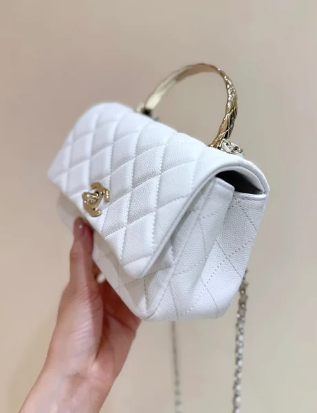 Chanel Nano Coco White Handle bag Gold Hardware product view 2