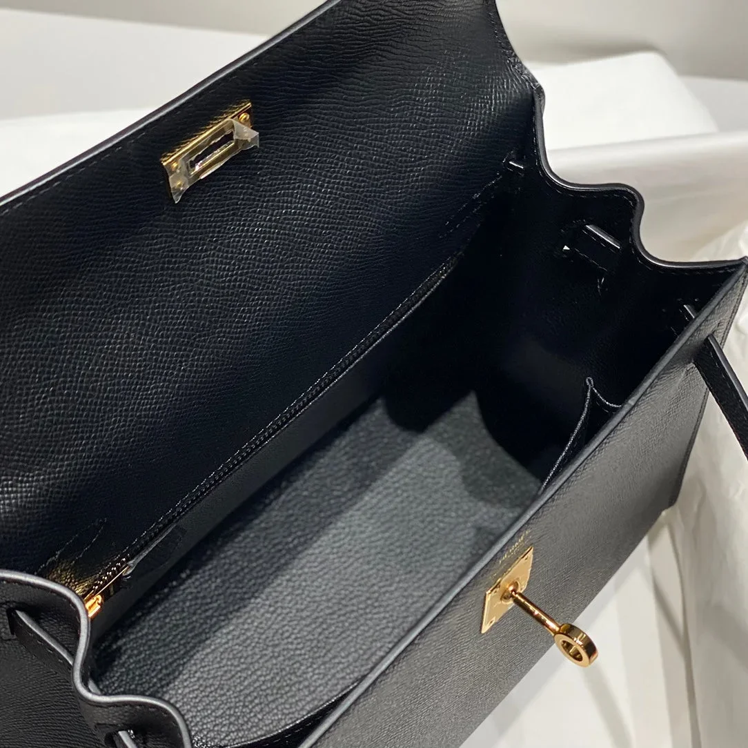 Hermès Kelly 25 Black Epsom Bag with Gold Hardware product view 7
