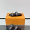 Louis Vuitton Men Black Leather Multicolor Monogram Slides product view 4
