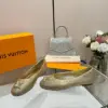 Louis Vuitton Women Gold Metallic Mesh Ballet Flats product view 5