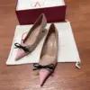 Valentino Women Pink Leather Bow Detail Kitten Heel Pumps product view 1