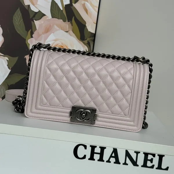 Chanel Boy Bag Medium 25 In Pink Calfskin product photo