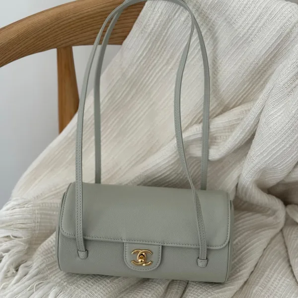 Chanel Preppy Coco Small Bowling Bag in Grey product photo