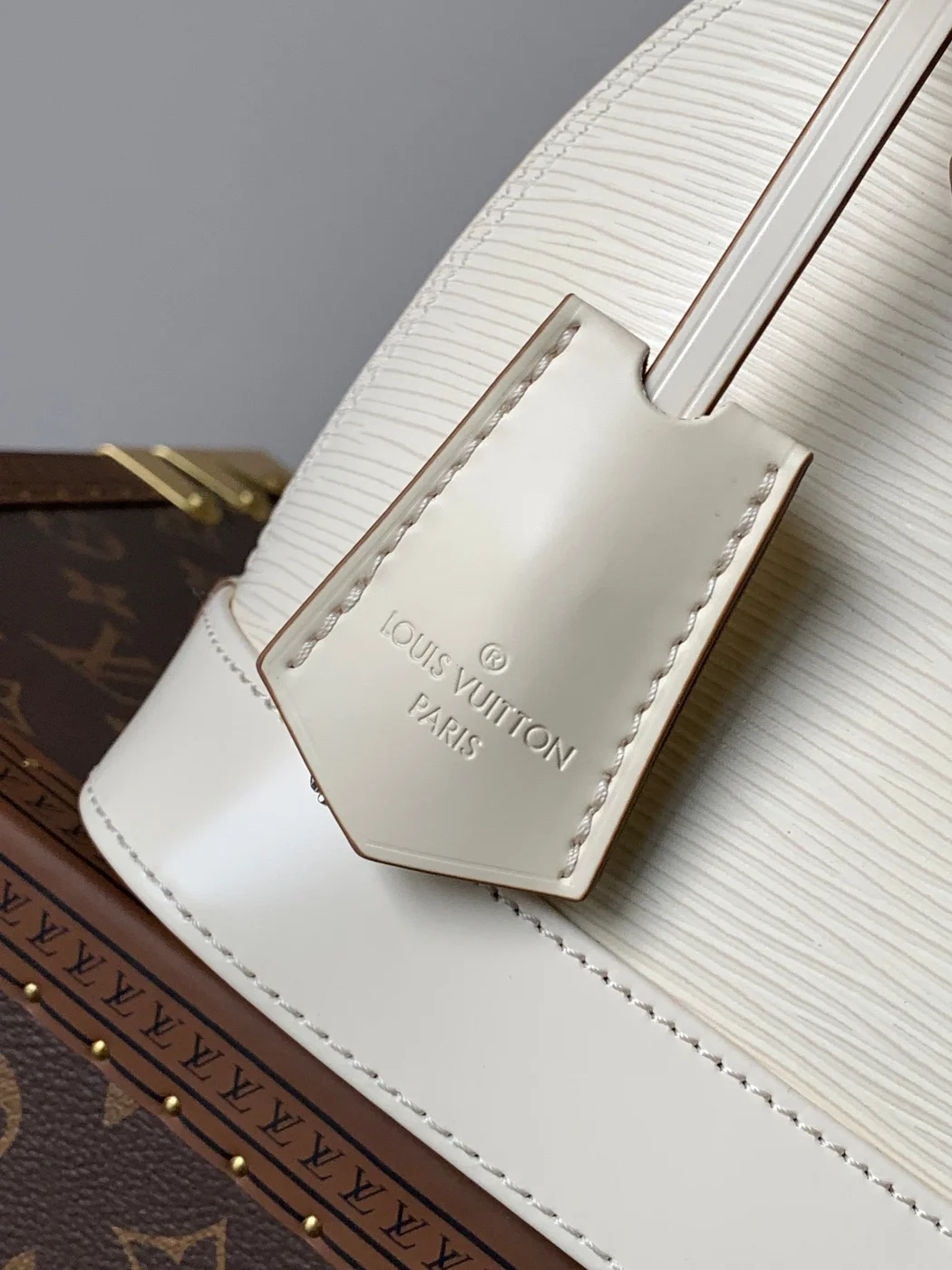 Louis Vuitton Alma BB Bag 23 In Beige Grain Cowhide product view 7