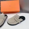Hermès Women Suede Buckle Mules — Taupe product view 4