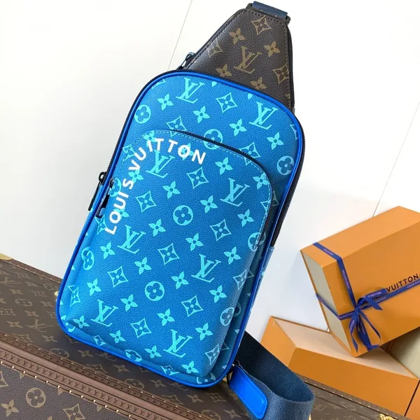 Louis Vuitton Avenue Slingbag 31 In Blue And Brown Taiga Leather Bag product photo