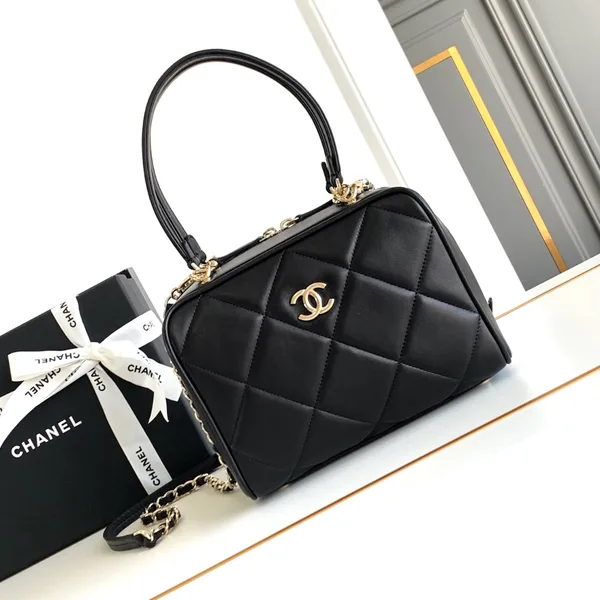Chanel Black Quilted Lambskin Leather Bag product photo